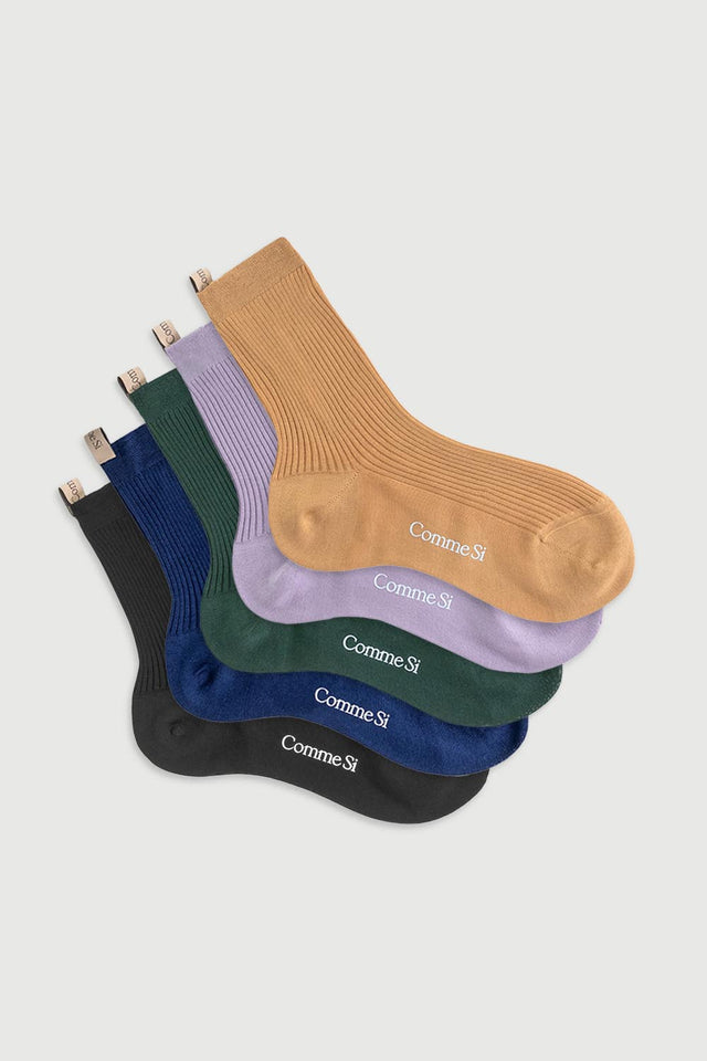 The Agnelli Sock, Cinque Set of 5, Egyptian Cotton, Comme Si
